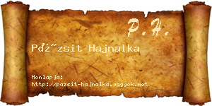 Pázsit Hajnalka névjegykártya