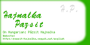 hajnalka pazsit business card